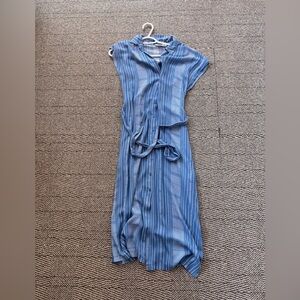 Lush Blue Striped Midi Dress